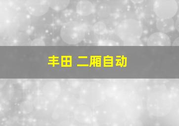 丰田 二厢自动